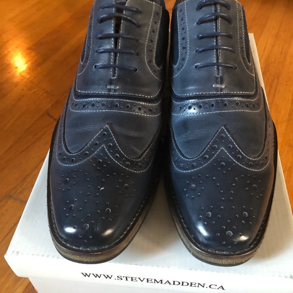 Steve Madden Blue Suede Oxford Brogues 👞 - Picture 2 of 8